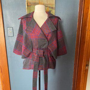 Anthropologie belted capelet jacket